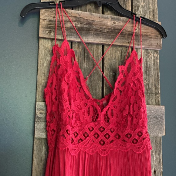 Free People Adella Red Strappy Lace Dress (NWOT) - Picture 5 of 7